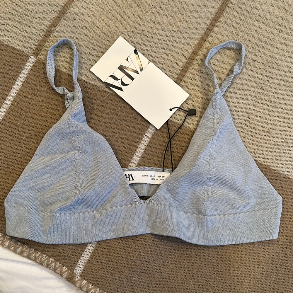 ⭐️Blue Zara Sweater Bra Top - Small
